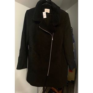 NWT Loft Fleece Trim Moro Coat - M